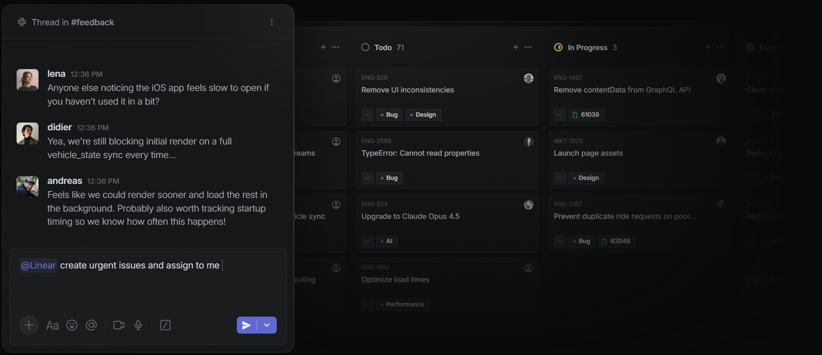 Self-driving operations UI